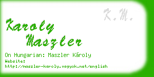 karoly maszler business card