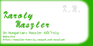 karoly maszler business card